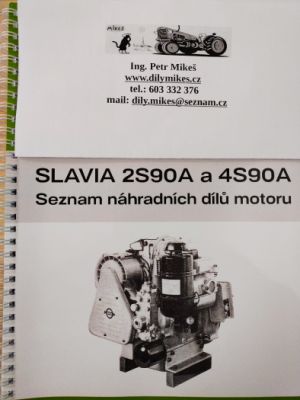Seznam náhradních dílů motoru SLAVIA 2S90A a 4S90A